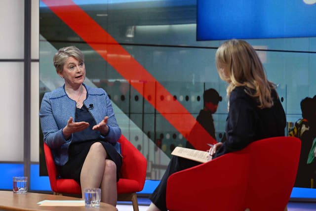 <p>Home secretary Yvette Cooper appearing on the BBC One current affairs programme ‘Sunday With Laura Kuenssberg’, talking about the white paper</p>